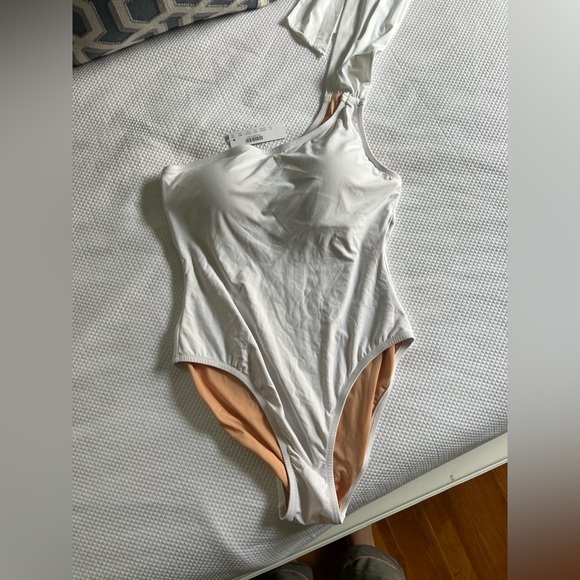 J.Crew Women's White One Shoulder Tie Bow Swimsuit New Size 10 One Piece NWT - Picture 5 of 14